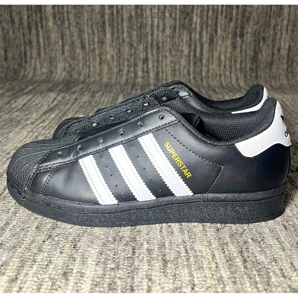 adidas Superstar Low Top Lace Up Sneakers Black/White Solid EF5398